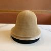 Sombrero de Pescador Tejido de Algodón y Lino de Color Sólido Simple Primavera y Verano Calado Sombrero de Abanico para Damas Transpirable Protección Solar Parasol Sombrero de Cubo