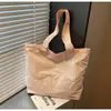 Bolsa de Lona Simple de Gran Capacidad 2025 Fresca Color Puro Casual Moda Ligera para Salir Bolso Bandolera de Estudiante Bolso Tote Cruzado