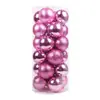 Decoración Navideña 3/4/6/8cm 24 Piezas Bolas Navideñas Adornos Navideños Bolas Brillantes de Barril Bolas de Plástico Galvanizado