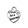 12x 10mm 0.8g Acessórios de vestuário DIY coração de amor pingente de amor e amado dupla face