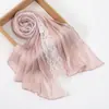 Novo Lenço de Seda da Ilha com Renda de Cor Sólida para Mulheres, Versátil, Fashion, Confortável, Leve, Xale Protetor Solar Lenço Longo