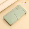 Cartera Larga Moda Estilo Coreano Ranuras Múltiples para Tarjetas Portatarjetas de Identificación Anti-Robo RFID Billetera Larga Monedero de Cuero Genuino Vintage con Acabado de Aceite y Cera