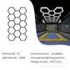 Cuarto de Lavado de Autos Luz de Panal 110 Voltaje Amplio Luz Hexagonal para Garaje Luz para Estación de Trabajo de Belleza de Autos Luz LED con Soporte Integrado