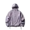 Yidao Vintage 2026 Otoño Nuevo Ropa para Exteriores de Secado Rápido con Protección Solar Estilo Americano para Pareja Chaqueta Deportiva con Capucha y Media Cremallera
