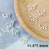 Liga Prata Brilhante Borboleta Oca Duplo Furo Acessórios Prata Tibetana com Contas Conexão para Pulseira DIY Pulseira de Contas
