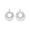 Estilo Nuevo Europeo y Americano Set de Collar y Pendientes de Perla Redonda Hueca con Aguja de Plata Moda Diseño de Nicho Sentido Accesorios Simples para Mujeres
