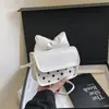 Bolsa Quadrada Pequena com Laço para Menina Fofa Outono 2025 Couro Oleado Retrô Redonda com Bolinhas Bolsa Transversal de Ombro para Pais e Filhos