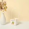 Caja de Papel Kraft Impermeable para Suculentas, Caja Cuadrada Mini de Papel para Suculentas, Muñeco de Yeso, Arreglo de Plantas Verdes, Caja de Papel Portátil