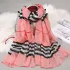 Lenço de Seda com Estampa de Folhas Novas Primavera/Verão 2026 para Mulheres, Xale Decorativo Fino Versátil para o Verão, Lenço Longo