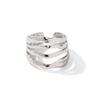 Anillo abierto multicapa simple de estilo INS europeo y americano, de acero de titanio, de color acero, estilo combinable, resistente a la decoloración y personalizado.