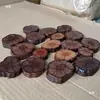 Posavasos, Rodajas de Madera de Ratán Absorbentes de Agua y Aislantes, Manteles Individuales, Bases de Madera para Teteras de Ceremonia del Té, Bases de Madera con Micro-Paisaje de Flores y Hierbas Engrosadas