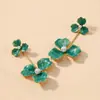 Brincos de pérola com flor de gota de óleo transfronteiriços europeus e americanos, design de nicho, brincos exagerados, luxo leve, atacado de brincos de alta qualidade