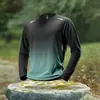 Camiseta de manga larga para hombre de secado rápido, transpirable, corte holgado, ropa deportiva para correr, ropa de fitness, seda de hielo, manga larga fina de seda de hielo para primavera-verano