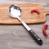 Utensilios de Cocina de Acero Inoxidable Perla Negra Seleccionados Cuidadosamente con Mangos de ABS para Cocinar, Saltear, Servir Sopa, Espátula, Cuchara para Sopa, Sartén Antiadherente, Engrosada