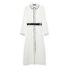 Atacado de comércio exterior AliExpress novo vestido midi plissado com lapela contrastante de verão 2025 feminino