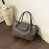 Bolsa de Ombro Transfronteiriça 2026 Nova Europeia e Americana Retro Casual de Grande Capacidade Bolsa de Mão Simples Elegante Estilosa com Padrão Lichia