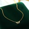 Collar digital de la suerte de plata S925 bajo el árbol baniano para mujer europeo y americano ins simple para combinar con todo sentido del diseño nicho cadena clavicular 777