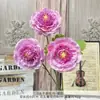 Buquê Artificial Falso de Peônia de 3 Camadas Flor de Seda Flor Artificial de Plástico Decoração de Sala de Estar Arte Floral de Casamento Produto Acabado