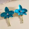 Pendientes y collar floral con incrustaciones de diamantes transfronterizos europeos y americanos, cadena de clavícula dulce exquisita vintage, joyería de lujo ligero de alta gama