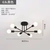 Lámpara de Techo Nórdica Transfronteriza para Dormitorio Estudio Restaurante Estilo Industrial Simple Personalidad Creativa Tienda 6 Lámpara de Hierro