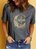 Padrão de roupas femininas de verão europeu e americano HELLO lua impressão pescoço redondo manga curta T-shirt moda casual comércio exterior explosão T-shirt