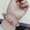 Nuevo Pulsera de Cuentas Popcorn de Cristal Estilo Coreano Fresco para Mujer Mejor Amiga Pulsera de Cristal Rosa Fresco Tienda de Oro Regalo Pulsera Antigua