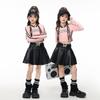 Traje de actuación de danza de jazz para niñas, traje de actuación de ombligo al estilo coreano, traje de espectáculo de danza de otoño de jazz para niñas