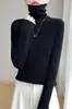 Suéter con diseño de capa interior plisada, suéter de punto, cuello alto cómodo, elegante para otoño e invierno, diseño apilado de una sola pieza, súper elástico, gris