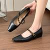 Zapatos Mary Jane Rojos de Lado Suave con Hebilla de Una Línea, Zapatos con Plataforma Interna para Mujer, Versátiles y Atractivos, Nuevo Estilo de Otoño