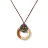 Nuevo Collar con Colgante Circular de Madera de Estilo Chino Inspirado en el Zen para Mujer, Cadena Larga Vintage Artística para Suéter, Accesorio Versátil para el Cuello