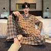 Pijama para Hombre Primavera y Otoño Algodón Puro Manga Larga Algodón 2025 Nuevo Estilo para Hombre Se Puede Usar Afuera Talla Grande Conjunto de Ropa para el Hogar