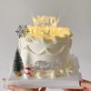 2025 Navidad Muñeco de Nieve Vela Decoración para Pastel Adornos Fieltro Diamante Feliz Navidad Luz Brillante Enchufe