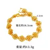 Estilo Étnico Vietnamita Ouro de Areia Tendência Nacional Flor de Peônia Pulseira para Mulheres, Novo Estilo Chinês Cobre Banhado a Ouro Flor da Riqueza Corrente de Relógio Joia