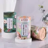 Pote de papel para tampa de raiz de lótus cilindro de papel para chá pote de papel embalagem de alimentos embalagem externa pó para substituição de refeição chá perfumado pote de papel para chá impressão
