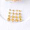 Cuentas Sólidas que Conservan el Color Oro Real de 18K Cuentas de Agujero Grande Agujero Recto Accesorios de Bricolaje Cuentas Redondas Pulsera Cuentas Sueltas Cuentas Pequeñas de Oro D41