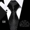 Corbata azul de tres piezas para hombre, corbata formal, suministro directo de fábrica, transfronterizo