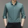 Camisa de Manga Larga Nueva para Hombre Primavera y Otoño con Tapeta de Botones Oculta, Camisa de Moda sin Planchado, Dropshipping Disponible