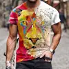 2026 Comércio Exterior Europeu e Americano Tamanho Europeu Masculino Slim-fit Sem Capuz Esportivo Desenho Animado Anime Jovem Camada Base Camiseta Masculina
