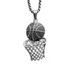 Colgante Personalizado de Aro de Baloncesto Collar Creativo de Hip-Hop Europeo y Americano Comercio Electrónico Transfronterizo Nueva Joyería Joyería Deportiva Fabricante
