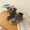 Botas Martin para Niña Otoño e Invierno Nuevas Botas Infantiles Suela Suave Antideslizantes Botines Botas de Piel para Niño Estilo Británico Versátil Botas Amarillas Grandes