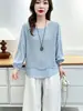 Camisa top de moda para mujer talla grande de principios de otoño, manga larga, irregular, hueco, patchwork, adelgazante, imitación de dos piezas