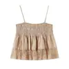 Serie Wholesale Marca Z Moda Texturizada Estilo Europeo y Americano Camisola Top Satén de Seda Simple Plisado Ropa de Mujer de Comercio Exterior Zaza