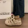 Sandálias Romanas Baotou para Mulheres 2026 Novo Estilo de Verão Sandálias Gaiola de Porco Respiráveis Vazadas Trançadas Planas