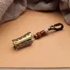 Llavero Colgante Creativo Hecho a Mano de Latón Puro Mini Promoción y Fortuna Ataúd Pequeño Colgante de Llavero de Cobre Colgante Pequeño