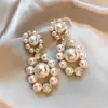 Pendientes Ovalados de Plata Retro Francesa con Aguja de Plata, Circonita y Perla, Modernos, Ligeros y Lujosos, Elegantes, Pendientes de Alta Gama para Mujer