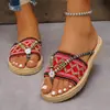 Comércio Exterior Transfronteiriço Estilo Boêmio Plano Tamanho Grande Chinelos Sapatos de Praia Moda Outono 2026 Chinelos Boca de Peixe