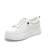 Zapatos Blancos de Piel Genuina Nuevos Four Seasons Otoño 2026 Versátiles de Malla Transpirables Ligeros Suela Gruesa Suela Suave Superficie Suave Zapatos para Mujer