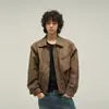 Chaqueta de Cuero Estilo Americano Desgastado Transfronteriza para Hombre, Chaqueta Retro Moderna Atractiva para Hombre, Chaqueta de Diseño para Primavera y Otoño para Hombre