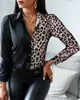 2022. Artículos Destacados en Wish y Amazon. Blusa Camisa Top de Manga Larga con Cuello en V Bloques de Color Estilo Transfronterizo Otoño e Invierno