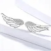 Elegante Brinco de Prata Asas de Anjo Fileira de Orelha 2020 Nova Moda Asas de Anjo Brincos Unidos Sem Furos de Orelha Presilhas de Orelha Brinco